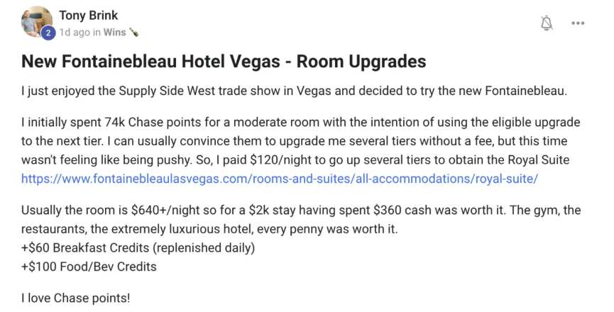 Tony Brink — New Fontainebleau Hotel Vegas room upgrades