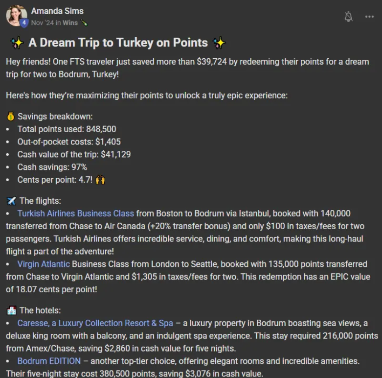 Amanda Sims — A dream trip to Turkey on points